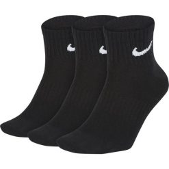 Lekkie Skarpety Do Kostki Unisex Dla Dorosłych (zestaw 3 Sztuk). Czarne skarpety męskie Nike, bez wzorów. Za 81.99 zł.
