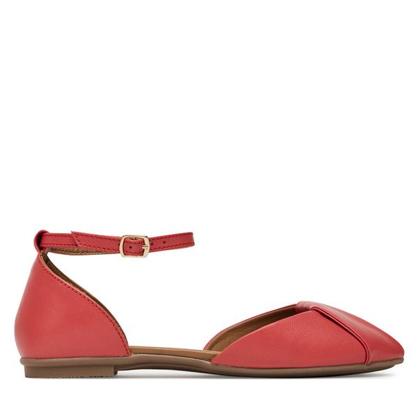 Sandały Lasocki. Czerwone sandały damskie Lasocki, bez wzorów, bez obcasa, na płaskiej podeszwie, bez zapięcia. Za 159.99 zł.