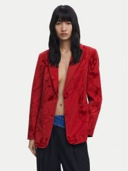 Desigual Marynarka Flockarty 25WWEW19 Czerwony Regular Fit. Czerwone marynarki i żakiety damskie Desigual, bez wzorów, z syntetyku, bez kołnierzyka, bez ramiączek. Za 459.99 zł.