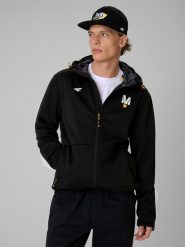 4F Kurtka softshell wiatroodporna membrana 5000 uniseks 4F | Drift Masters - czarna XS. Czarne kurtki sportowe damskie 4F, xs, bez wzorów, z softshellu, bez ramiączek, bez kaptura. Za 349.99 zł.