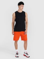 4F Tank top oversize męski - czarny S. Czarne koszulki sportowe męskie 4F, m, bez wzorów, z bawełny, bez ramiączek, do koszykówki. Za 49.99 zł.