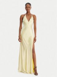 Bardot Sukienka wieczorowa Yve Contrast Halter 59315DB Żółty Slim Fit. Żółte sukienki damskie Bardot, bez wzorów, z wiskozy, wizytowe, bez kołnierzyka, bez ramiączek. Za 699.99 zł.