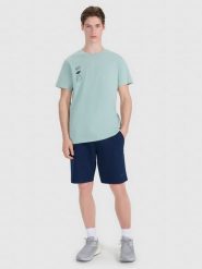 4F Spodenki dresowe męskie - granatowe XL. Niebieskie szorty męskie 4F, bez wzorów, z bawełny, sportowe. Za 129.99 zł.