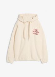 Bluza oversize z czystej bawełny. Brązowe bluzy damskie bonprix, bez wzorów, z bawełny, bez ramiączek, z kapturem. Za 107.99 zł.