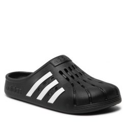 Klapki adidas. Czarne klapki damskie Adidas, bez wzorów, sportowe, bez obcasa, bez zapięcia. Za 199.99 zł.