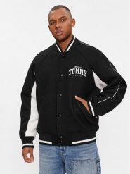 Tommy Jeans Kurtka bomber Tjm Wool Varsity Bomber DM0DM17884 Czarny Regular Fit. Czarne kurtki męskie Tommy Jeans, l, bez wzorów, z jeansu, bez kaptura. Za 959.99 zł.