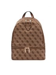 Guess Plecak Adrian Logo Travel TWNB21 68030 Brązowy. Brązowe plecaki damskie Guess, z aplikacjami, z materiału. Za 634.99 zł.
