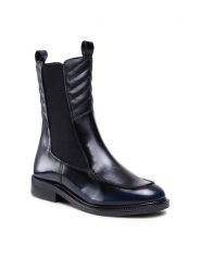 Sergio Bardi Sztyblety RST-A1001-01SB Czarny. Czarne botki damskie Sergio Bardi, bez wzorów, ze skóry, bez obcasa, na płaskiej podeszwie, bez zapięcia. Za 319.00 zł.