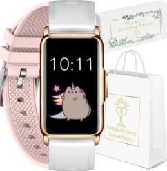 Smartwatch Rubicon Zegarek SMARTWATCH KOMUNIA Rubicon RNCF04 pink/white silicone. Białe zegarki smartwatch Rubicon, bez wzorów. Za 219.00 zł.