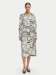 Tommy Hilfiger Sukienka codzienna WW0WW48934 Biały Relaxed Fit. Białe sukienki damskie Tommy Hilfiger, na co dzień, bez wzorów, z wiskozy, bez kołnierzyka, bez ramiączek, proste. Za 849.99 zł.