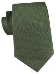 Męski Krawat - Zieleń Mundurowa z Fakturą Materiału - Angelo di Monti. Zielone krawaty i muchy Angelo di Monti, bez wzorów, z tkaniny, eleganckie. Za 49.99 zł.