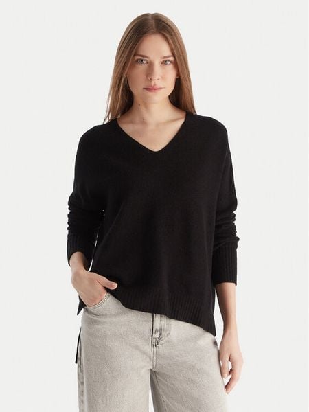 Kontatto Sweter 3M0842C Czarny Relaxed Fit. Czarne swetry nierozpinane damskie Kontatto, m, bez wzorów, z wiskozy, bez kołnierzyka, bez ramiączek. Za 339.99 zł.