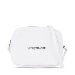 Torebka Tommy Jeans. Białe listonoszki damskie Tommy Jeans, bez wzorów, z jeansu, bez dodatków. Za 249.99 zł.