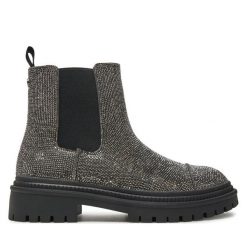Sztyblety Steve Madden. Szare botki damskie Steve Madden, bez wzorów, bez obcasa, na płaskiej podeszwie, bez zapięcia. Za 569.99 zł.