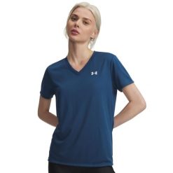 Koszulka fitness damska Under Armour. Bluzki damskie Under Armour, xl, bez wzorów, z materiału, sportowe, bez kołnierzyka, bez ramiączek. Za 129.99 zł.