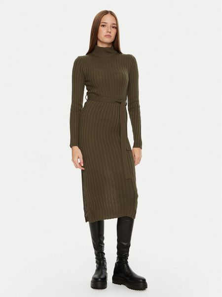 Brave Soul Sukienka dzianinowa LKD-230MURPHYB Khaki Regular Fit. Brązowe sukienki damskie Brave Soul, xs, bez wzorów, z dzianiny, bez kołnierzyka, bez ramiączek. Za 109.99 zł.
