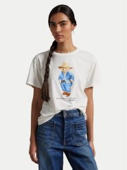 Polo Ralph Lauren T-Shirt 211959104 Biały Regular Fit. Białe t-shirty damskie Polo Ralph Lauren, xs, bez wzorów, z bawełny, bez kołnierzyka, bez ramiączek. Za 359.99 zł.