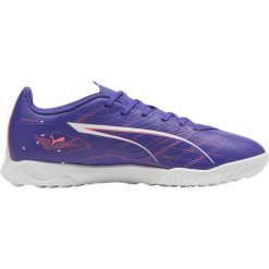 Buty piłkarskie męskie Puma Ultra 5 Play TT. Niebieskie buty sportowe męskie Puma, bez wzorów, z materiału, bez zapięcia, do piłki nożnej. Za 189.99 zł.