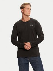 Guess Koszulka piżamowa U4YP30 KCAM1 Czarny Regular Fit. Czarne piżamy męskie Guess, l, z aplikacjami, z bawełny, bez kołnierzyka, bez ramiączek. Za 99.99 zł.