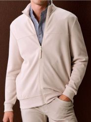 Bluza bomberka - kremowy. Białe kurtki męskie Sinsay, l, bez wzorów, bez kaptura. Za 59.99 zł.