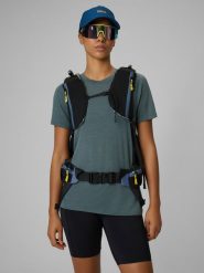 4F Koszulka trekkingowa z wełną merino damska - khaki M. Brązowe bluzki damskie 4F, l, bez wzorów, z tkaniny, wizytowe, bez kołnierzyka, bez ramiączek. Za 199.99 zł.