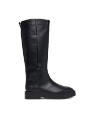 Calvin Klein Kozaki Conc Welt High Boot Lth HW0HW03213 Czarny. Czarne kozaki damskie Calvin Klein, bez wzorów, ze skóry, bez obcasa, na płaskiej podeszwie, bez zapięcia. Za 1,099.00 zł.
