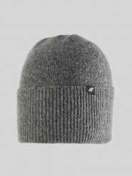 4F Czapka zimowa damska - szara Uniwersalny. Szare czapki damskie 4F, na zimę, z aplikacjami, z dzianiny, klasyczne. Za 49.99 zł.