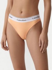 Calvin Klein Underwear Stringi LV00QF8518 Pomarańczowy jasny. Brązowe majtki damskie Calvin Klein Underwear, z bawełny. Za 99.99 zł.