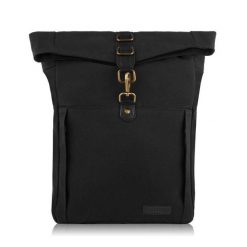 Plecak męski ze skóry wegańskiej PAOLO PERUZZI E-06-BL czarny. Czarne plecaki męskie Paolo Peruzzi, bez wzorów, z bawełny. Za 139.99 zł.