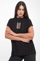 T-shirt damski strukturalny SPORTALM. T-shirty damskie Sportalm, bez wzorów, bez kołnierzyka, bez ramiączek. Za 739.00 zł.