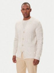 Guess Kardigan M5BR15 Z0462 Beżowy Regular Fit. Brązowe swetry męskie Guess, m, z aplikacjami, z syntetyku, bez kołnierzyka, bez ramiączek. Za 559.99 zł.