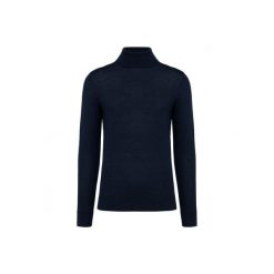 Sweter z merynosów z golfem Kariban Premium. Niebieskie swetry męskie KARIBAN, s, bez wzorów, z tkaniny, bez kołnierzyka, bez ramiączek. Za 298.50 zł.