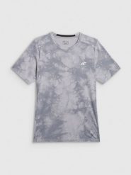 4F Koszulka treningowa regular szybkoschnąca męska - szara XXL. Szare t-shirty męskie 4F, m, bez wzorów, z materiału, bez kołnierzyka, bez ramiączek. Za 139.99 zł.