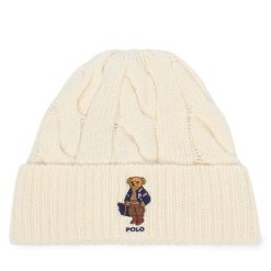 Czapka Polo Ralph Lauren. Białe czapki damskie Polo Ralph Lauren, na zimę, bez wzorów. Za 419.99 zł.