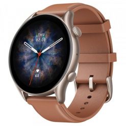 Amazfit GTR 3 Pro Brown Leather. Brązowe, cyfrowe zegarki sportowe huami, z aplikacjami, z koronki, do biegania. Za 699.00 zł.