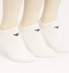 Skarpety stopki Emporio Armani Calza 3-Pack. Białe skarpety męskie Emporio Armani Connected, bez wzorów, z bawełny. Za 79.00 zł.