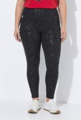Damskie Legginsy treningowe wysoki stan szybkoschnący materiał elastyczny pas. Czarne legginsy damskie Ulla Popken, plus size, bez wzorów, z elastanu, z podwyższonym stanem. Za 239.99 zł.
