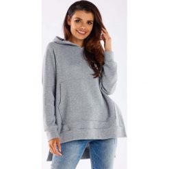 Bluza z Kieszenią Kangurką - Szara. Szare bluzy damskie Infinite You, l, bez wzorów, z bawełny, bez ramiączek, bez kaptura. Za 209.90 zł.
