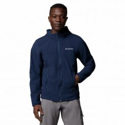 Kurtka softshellowa męska Columbia Heather Canyon II Hooded Jacket z kapturem. Niebieskie kurtki męskie Columbia, m, bez wzorów, z softshellu, z kapturem, trekkingowe. Za 359.99 zł.