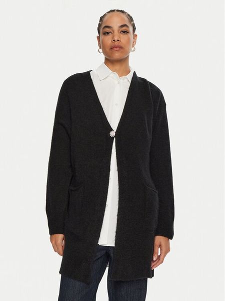 Dixie Kardigan M277K006A Czarny Regular Fit. Czarne kardigany damskie Dixie, m, bez wzorów, z syntetyku, bez kołnierzyka. Za 229.99 zł.