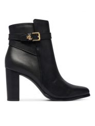 LAUREN RALPH LAUREN Botki Brooke II Calfskin Bootie Heel 802974475004 Czarny. Czarne botki damskie Lauren Ralph Lauren, bez wzorów, ze skóry, bez obcasa, na słupku, bez zapięcia. Za 1,199.00 zł.