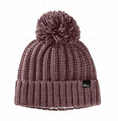 Czapka zimowa damska Jack Wolfskin Highloft Knit Beanie - red coral. Czerwone czapki damskie Jack Wolfskin, na zimę, bez wzorów. Za 181.28 zł.