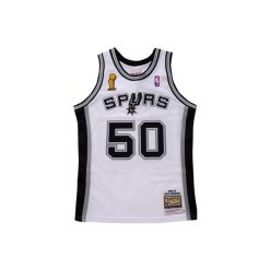 Koszulka San Antonio Spurs NBA Home Finals David Robinson 2002. Białe bluzki damskie Mitchell & Ness, bez wzorów, sportowe, bez kołnierzyka, bez ramiączek. Za 1,194.50 zł.