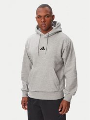 Adidas Bluza Essentials Feelcozy JE3809 Szary jasny Regular Fit. Szare bluzy męskie Adidas, m, bez wzorów, z bawełny, bez ramiączek, bez kaptura. Za 173.99 zł.