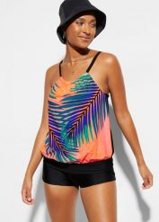 Tankini (2 części). Brązowe stroje kąpielowe damskie bonprix, bez wzorów. Za 139.99 zł.