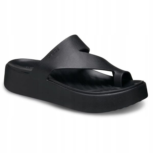 Klapki Dla Dorosłych Crocs Getaway Platform Toe Loop. Brązowe klapki męskie Crocs, bez wzorów, z materiału, bez zapięcia. Za 199.99 zł.