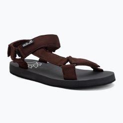 Sandały męskie Jack Wolfskin Taiga. Brązowe sandały męskie Jack Wolfskin, na lato, bez wzorów, z gumy, bez zapięcia. Za 279.99 zł.