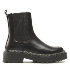 Sztyblety QUAZI. Czarne botki damskie QUAZI, bez wzorów, bez obcasa, na płaskiej podeszwie, bez zapięcia. Za 139.99 zł.