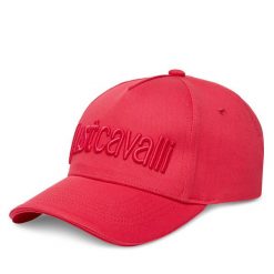 Czapka z daszkiem Just Cavalli. Czerwone czapki damskie Just Cavalli, bez wzorów. Za 129.99 zł.