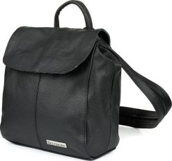 Beltimore Czarny Beltimore plecak skórzany damski z klapą solidny S41. Czarne plecaki damskie Beltimore, bez wzorów. Za 194.99 zł.